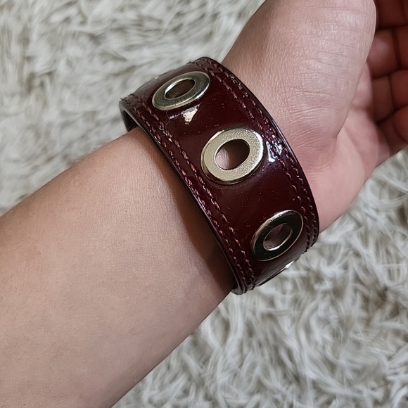 Coach Leather Grommet Bangle Stackable Bracelet - Picture 3 of 12